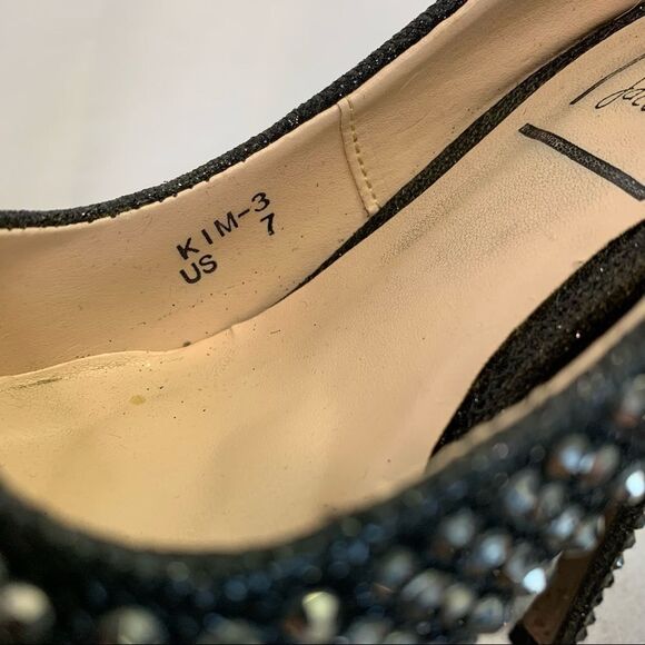 Desire By Jacobies Silver Rhinestone Embellished Platform pump high heels size 7 - Picture 9 of 10